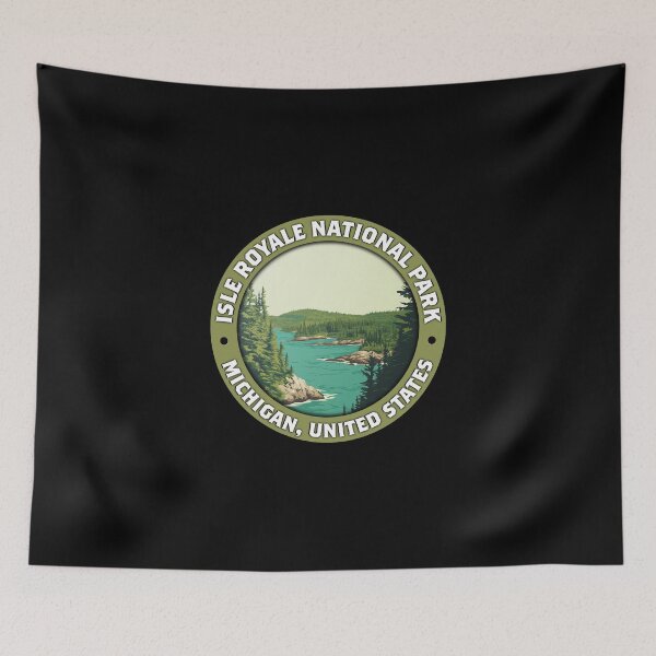 Item preview, Isle Royale National Park Vintage Badge – Minimalist Travel Illustration designed and sold by Stylish Grapefruit Familia.