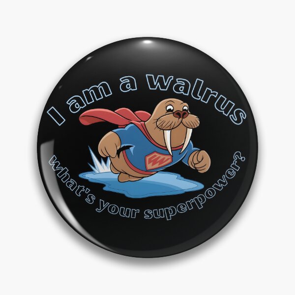 Item preview, Superhero Walrus Cartoon Funny Design, Coolrus The Walrus, Ice Bath designed and sold by IceBathDESIGNS.