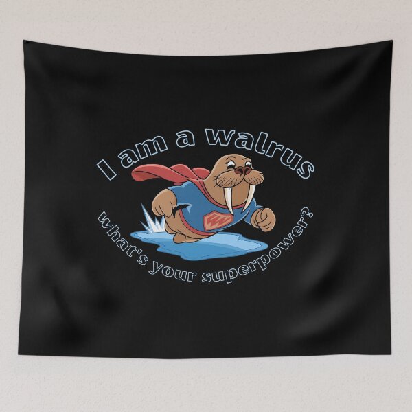 Item preview, Superhero Walrus Cartoon Funny Design, Coolrus The Walrus, Ice Bath designed and sold by IceBathDESIGNS.