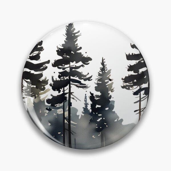 Item preview, Tall Pine Trees in Inc Watercolour @fluidwatercolor designed and sold by fluidwatercolor.