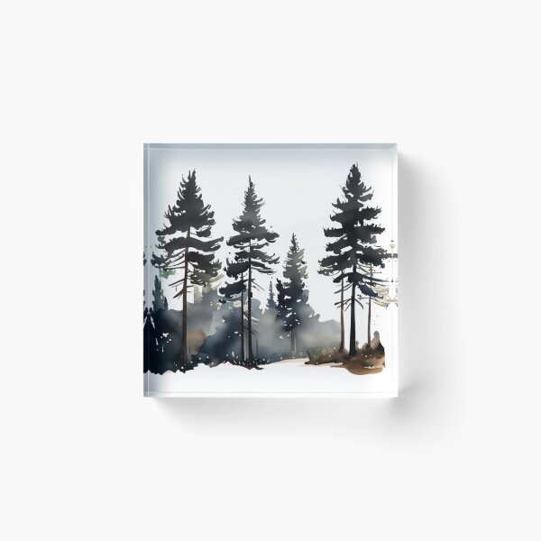 Item preview, Tall Pine Trees in Inc Watercolour @fluidwatercolor designed and sold by fluidwatercolor.