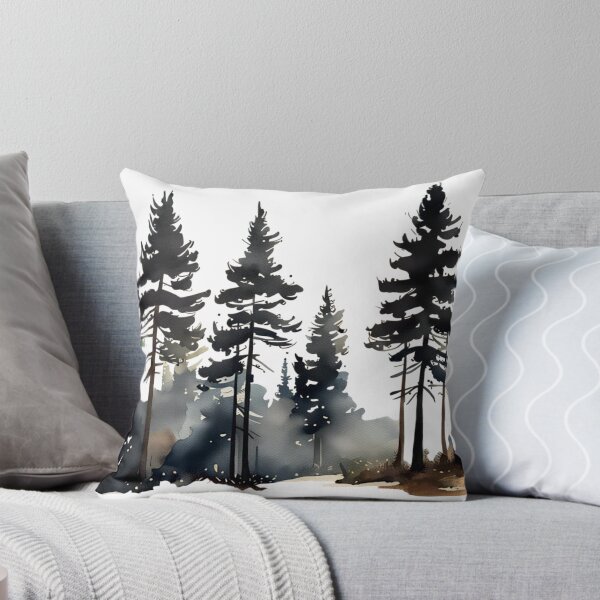 Item preview, Tall Pine Trees in Inc Watercolour @fluidwatercolor designed and sold by fluidwatercolor.