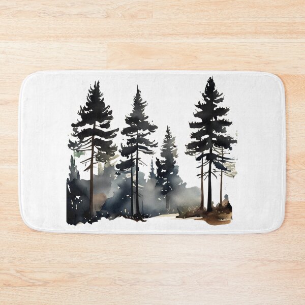 Item preview, Tall Pine Trees in Inc Watercolour @fluidwatercolor designed and sold by fluidwatercolor.