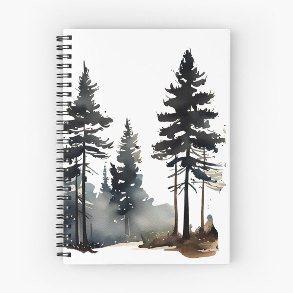 Item preview, Tall Pine Trees in Inc Watercolour @fluidwatercolor designed and sold by fluidwatercolor.