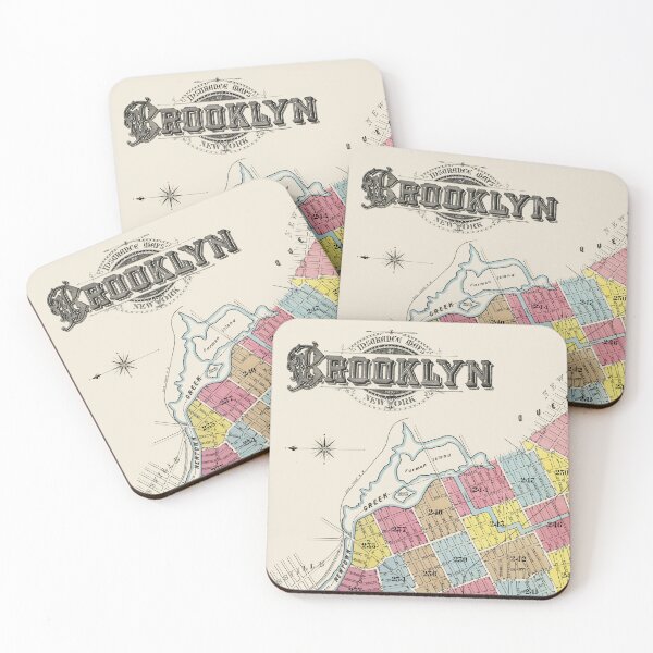 Item preview, Fire Insurance Map from Brooklyn (1888) by Sanborn Map Company designed and sold by Antiquated Art.