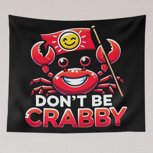 Item preview, Funny 'Don't Be Crabby' Cheerful Red Crab Design for Ocean and Humor Lovers designed and sold by DrawHandArt.