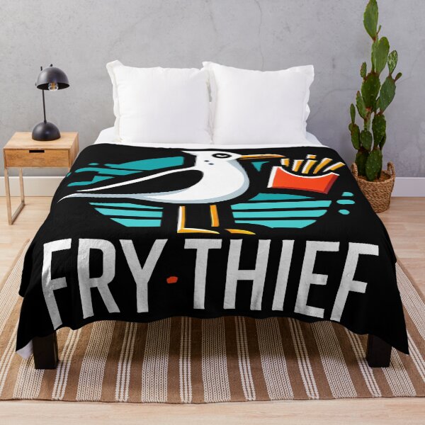Item preview, Funny Fry Thief Seagull Cartoon Design for Beach and Food Lovers designed and sold by DrawHandArt.