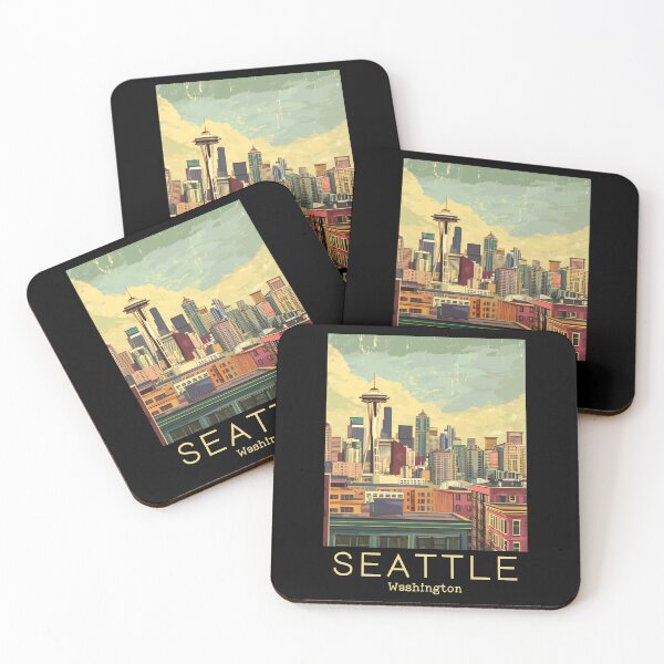 Item preview,  A Vintage Travel Illustration of Seattle - Washington - US designed and sold by GoodOldVintage.