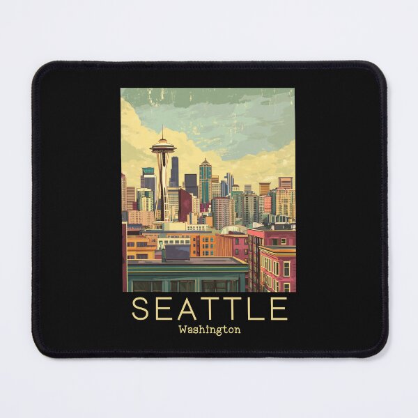 Item preview, A Vintage Travel Illustration of Seattle - Washington - US designed and sold by GoodOldVintage.