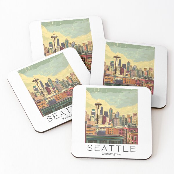 Item preview, A Vintage Travel Illustration of Seattle - Washington - US designed and sold by GoodOldVintage.