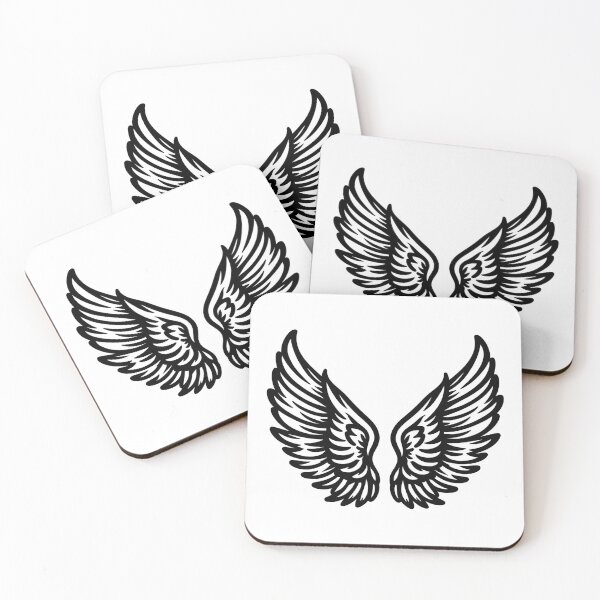 Item preview, Angel Wings Feathered Silhouette Art designed and sold by theartfulaspie.