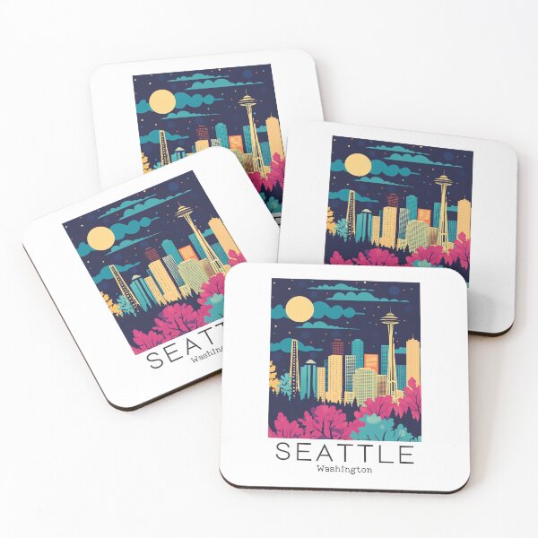 Item preview, A Vintage Travel Illustration of Seattle - Washington - US designed and sold by GoodOldVintage.