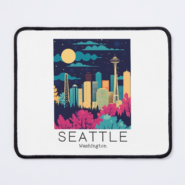 Item preview, A Vintage Travel Illustration of Seattle - Washington - US designed and sold by GoodOldVintage.