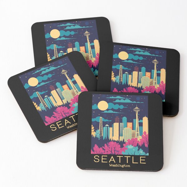 Item preview, A Vintage Travel Illustration of Seattle - Washington - US designed and sold by GoodOldVintage.