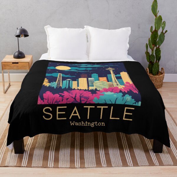 Item preview, A Vintage Travel Illustration of Seattle - Washington - US designed and sold by GoodOldVintage.