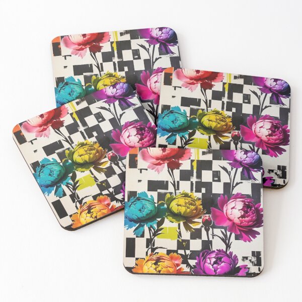 Item preview, Checkerboard Blooms - Bold Floral Street Art designed and sold by SparkyBamBam.
