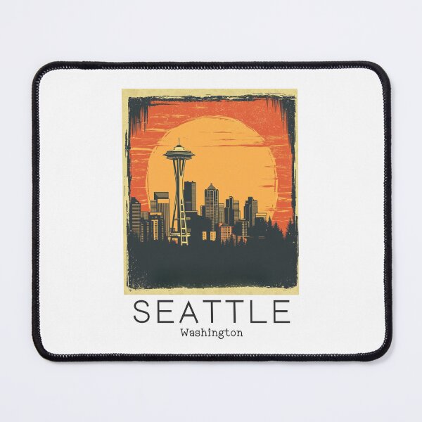 Item preview, A Vintage Travel Illustration of Seattle - Washington - US designed and sold by GoodOldVintage.