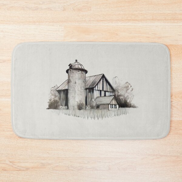 Item preview, Old BARN and Stone Silo, Freehand Drawing designed and sold by JoyfulWhimsy.