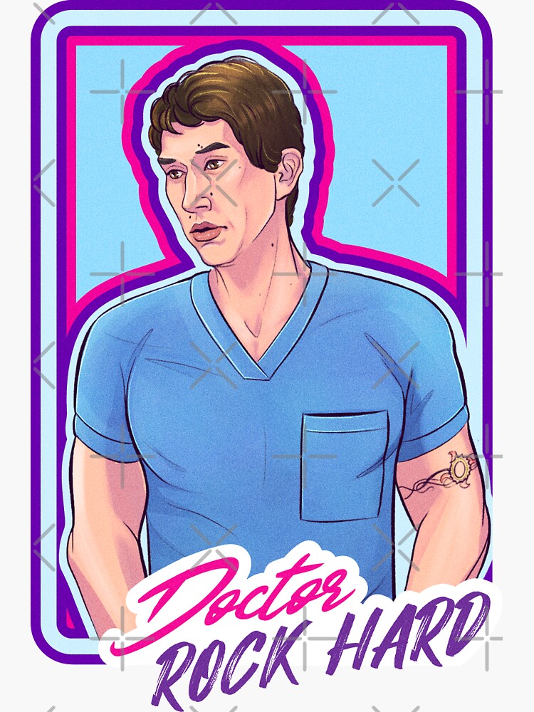 Imagen 3 de 3, Pegatina con la obra Adam Driver en Saturday Night Live - Dr. Rock Hard, diseñada y vendida por CndCrd.