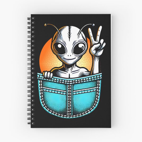 Item preview, Peaceful Alien in Pocket - Fun Sci-Fi Illustration for Space Lovers designed and sold by DrawHandArt.