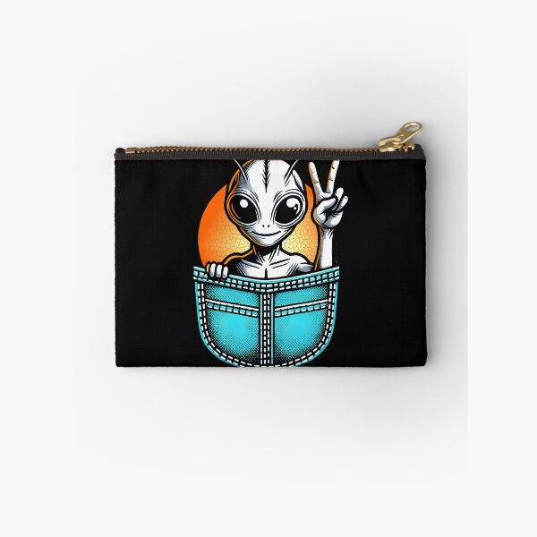 Item preview, Peaceful Alien in Pocket - Fun Sci-Fi Illustration for Space Lovers designed and sold by DrawHandArt.