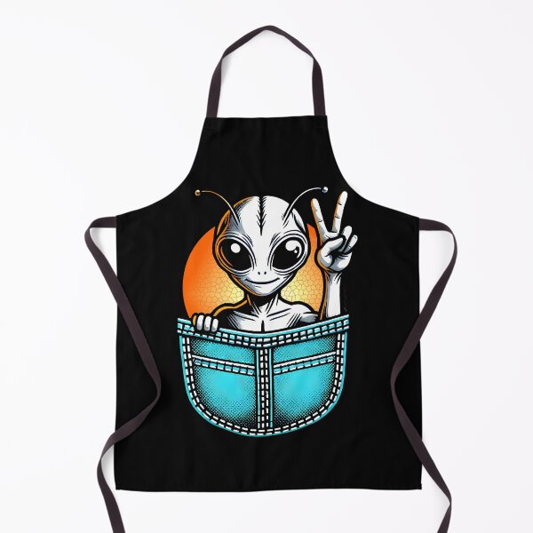 Item preview, Peaceful Alien in Pocket - Fun Sci-Fi Illustration for Space Lovers designed and sold by DrawHandArt.