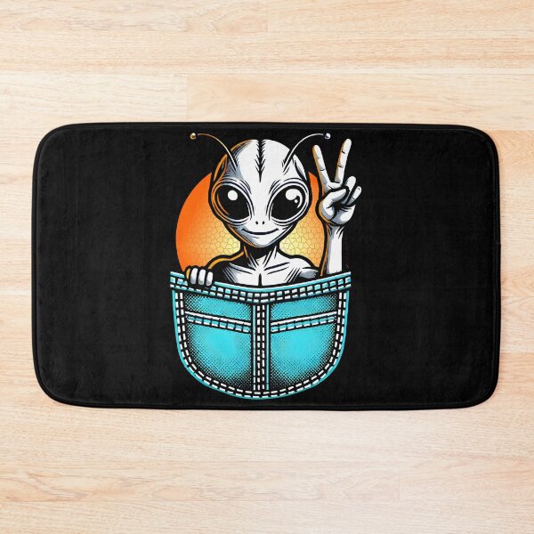Item preview, Peaceful Alien in Pocket - Fun Sci-Fi Illustration for Space Lovers designed and sold by DrawHandArt.