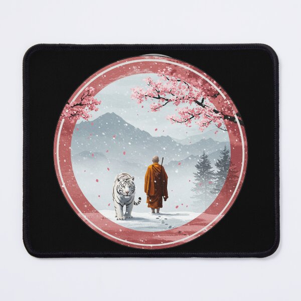 Item preview, Monk and White Tiger in the Mountains designed and sold by mrchavish.