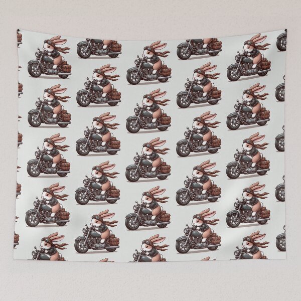 Item preview, Brother bunny on a motorcycle designed and sold by Dogandesighn.