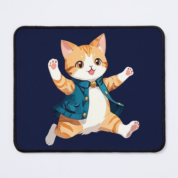 Item preview, Jumping Orange Kitten with Waistcoat | Cat Art | Cat Drawing | Cat Illustration designed and sold by UnhingedBird.