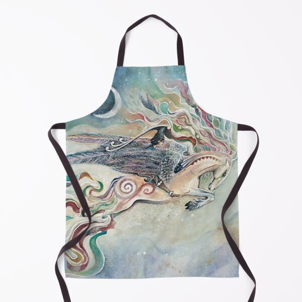 Item preview, Boy on a Winged, Ribbon-Tailed Horse – Fantasy Watercolor Painting by Alessandra Jann-Jordan, AJJ Arts designed and sold by AJJARTSLLC.