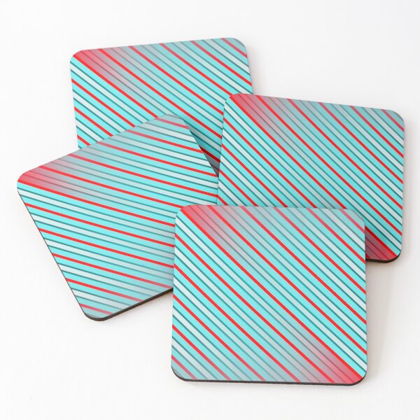 Item preview, Retro Candy Stripes: Vintage Turquoise and Red Diagonal Pattern Art designed and sold by Patternair.