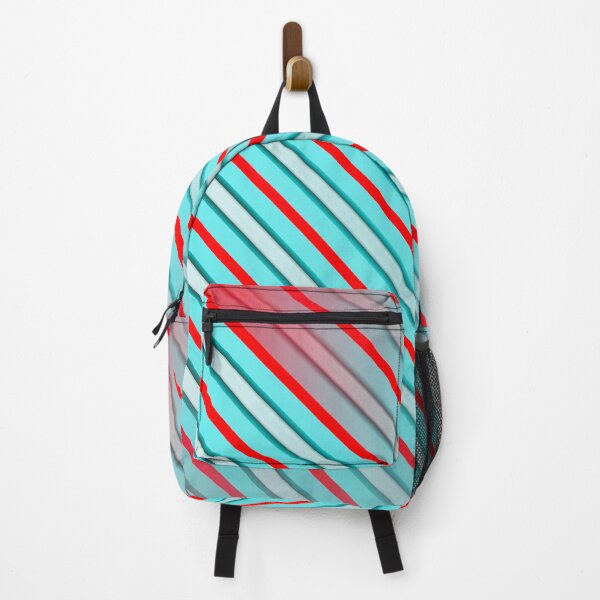 Item preview, Retro Candy Stripes: Vintage Turquoise and Red Diagonal Pattern Art designed and sold by Patternair.