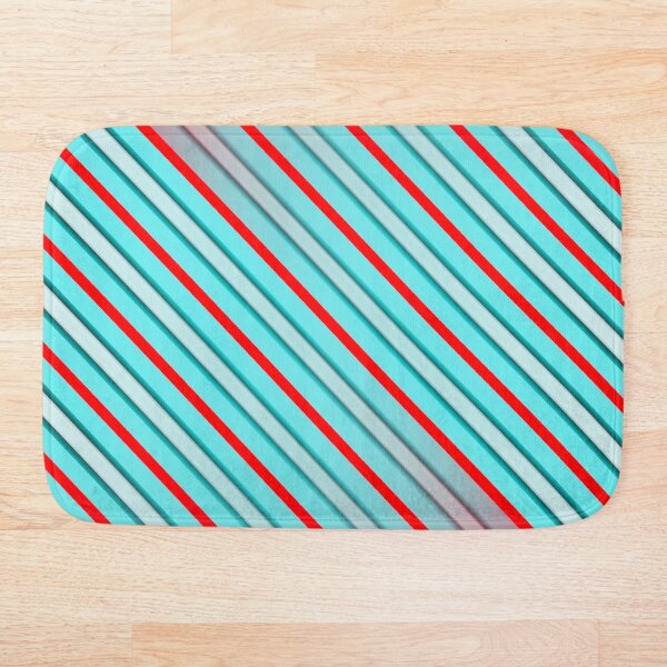 Item preview, Retro Candy Stripes: Vintage Turquoise and Red Diagonal Pattern Art designed and sold by Patternair.