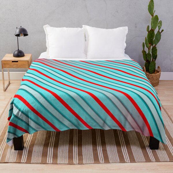 Item preview, Retro Candy Stripes: Vintage Turquoise and Red Diagonal Pattern Art designed and sold by Patternair.