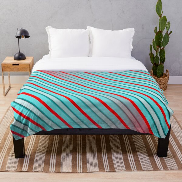 Artikelvorschau, Retro Candy Stripes: Vintage türkis und rot diagonal Muster Kunst entworfen und verkauft von Patternair.