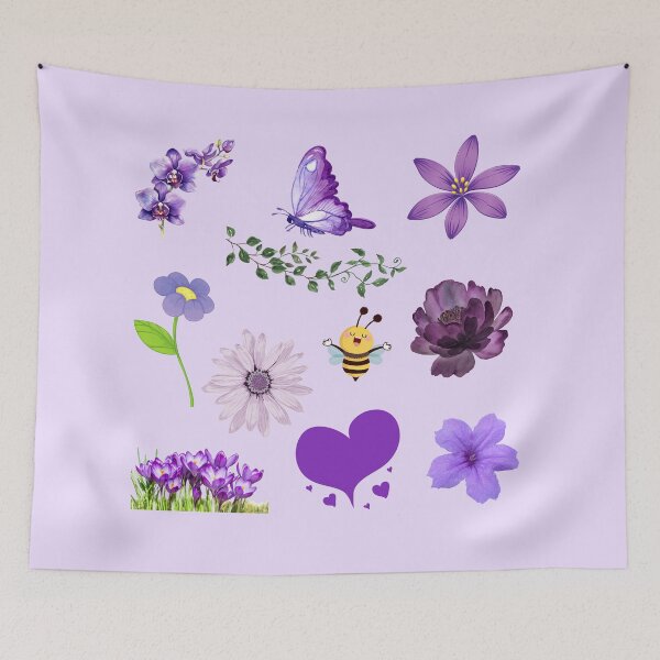 Item preview, Scrapbooking Accents Stickersheet Purple Floral designed and sold by BlesstB.