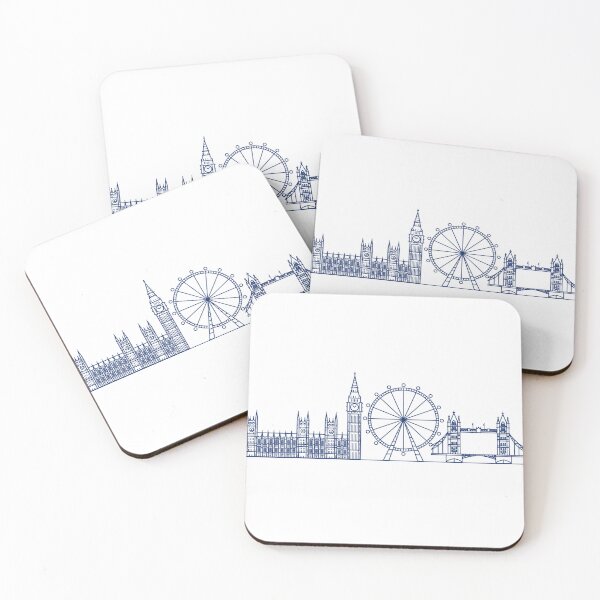 Item preview, London Skyline illustration art Blue designed and sold by Monika Howarth.