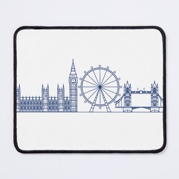 Item preview, London Skyline illustration art Blue designed and sold by Artbymonika.