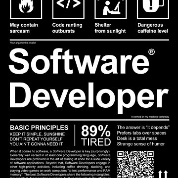 Artwork thumbnail, Software Developer Traits - Funny Coding Life by Office Geek Shop