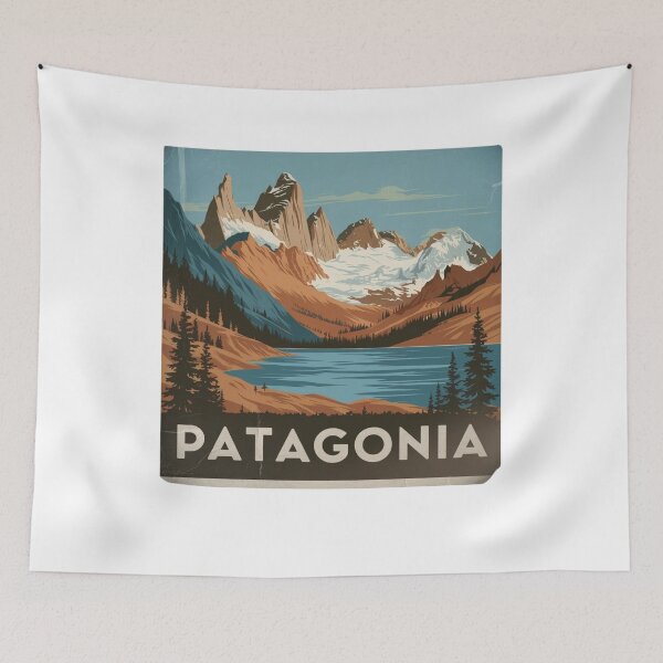 Item preview, Vintage-Style Patagonia Travel Poster designed and sold by Mateusz Majcherek.