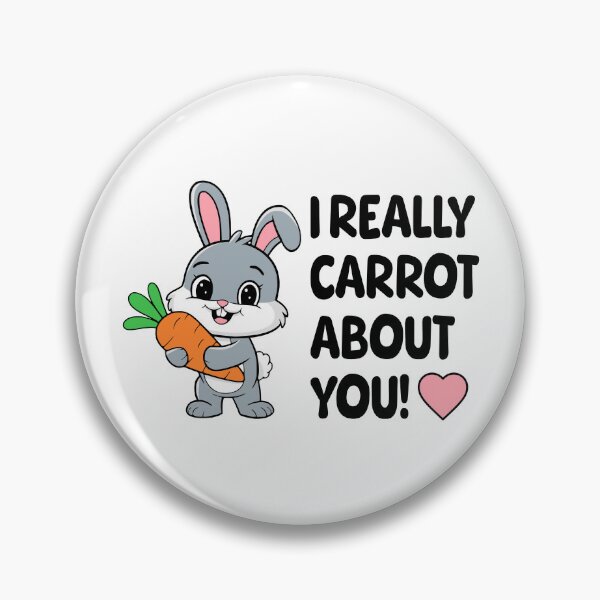 Item preview, I Really Carrot About You! Funny Bunny Pun designed and sold by PMCreative.
