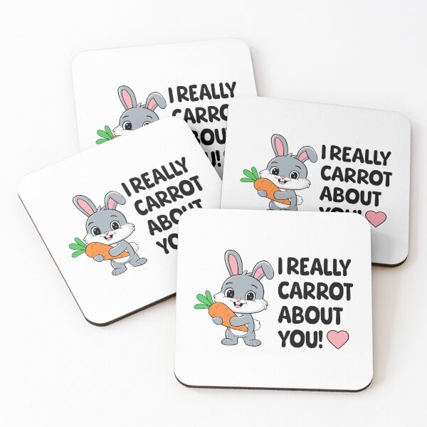 Item preview, I Really Carrot About You! Funny Bunny Pun designed and sold by PMCreative.