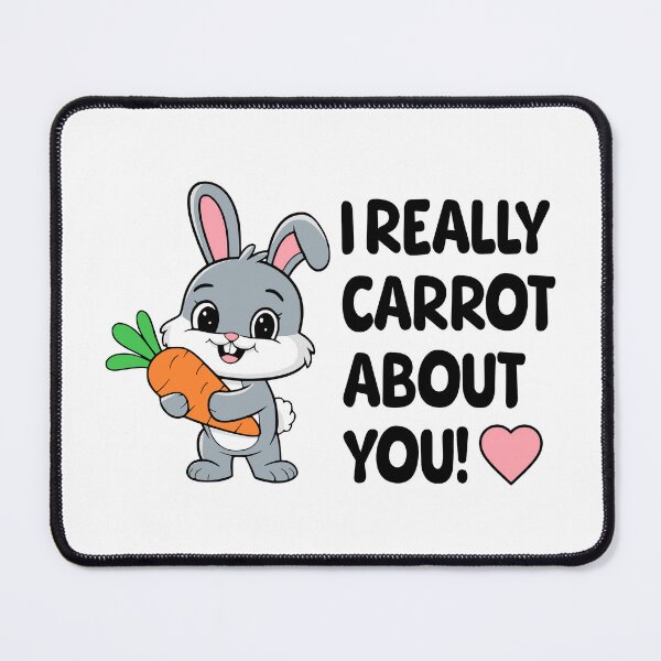 Item preview, I Really Carrot About You! Funny Bunny Pun designed and sold by PMCreative.