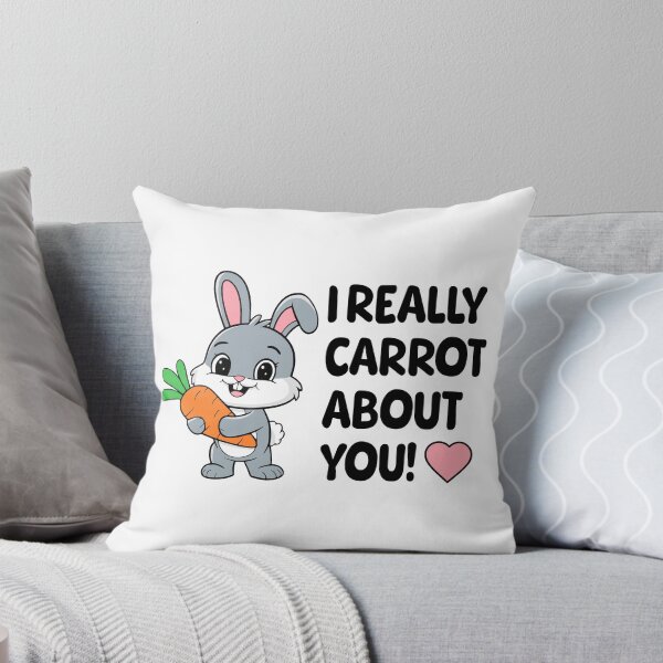 Item preview, I Really Carrot About You! Funny Bunny Pun designed and sold by PMCreative.
