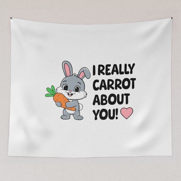 Item preview, I Really Carrot About You! Funny Bunny Pun designed and sold by PMCreative.