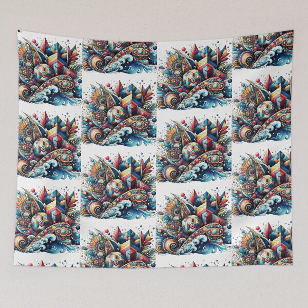 Item preview, colorful geometric decorative pattern designed and sold by Dogandesighn.