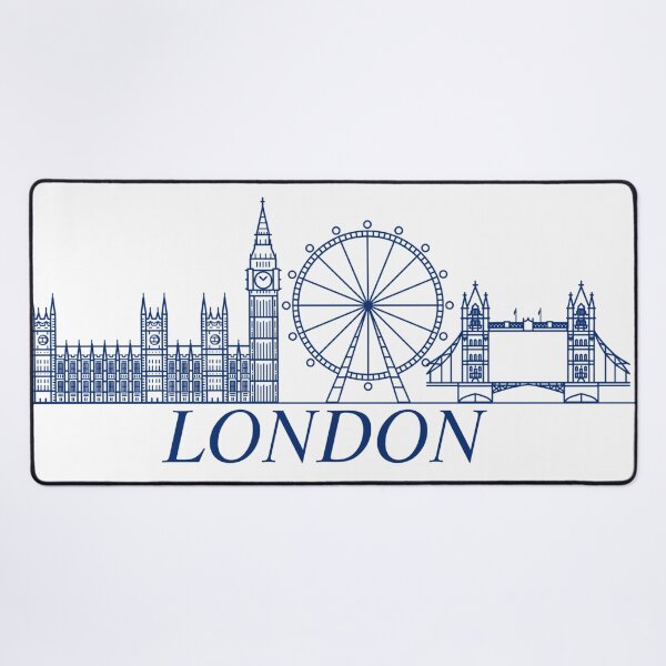 Item preview, London Skyline illustration Blue designed and sold by Artbymonika.