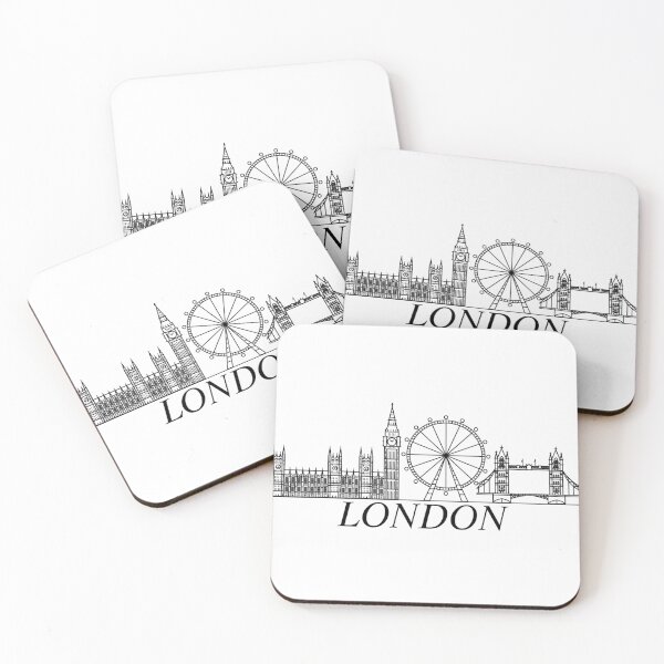 Item preview, London Skyline illustration Black designed and sold by Monika Howarth.