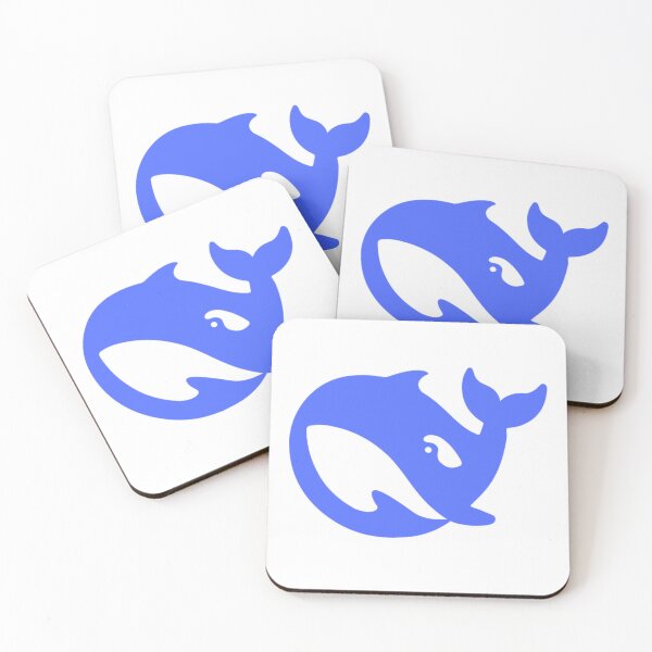 Item preview, Deepseek whale logo blue and black designed and sold by ChataMaroon.